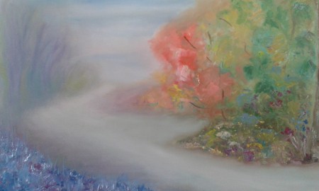 SONATA EN EL CAMINO, óleo s/lienzo, 50x70 cm.